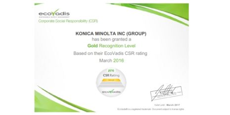 Certification EcoVadis Konica Minolta